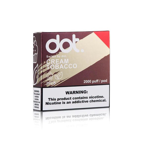 佩特里 DOTMOD DOT SWITCH 煙彈 奶油菸草 4000puff/pack 2pcs 醇厚菸草基底搭配滑順奶油，層次豐富香氣濃郁，老饕的極致享受。